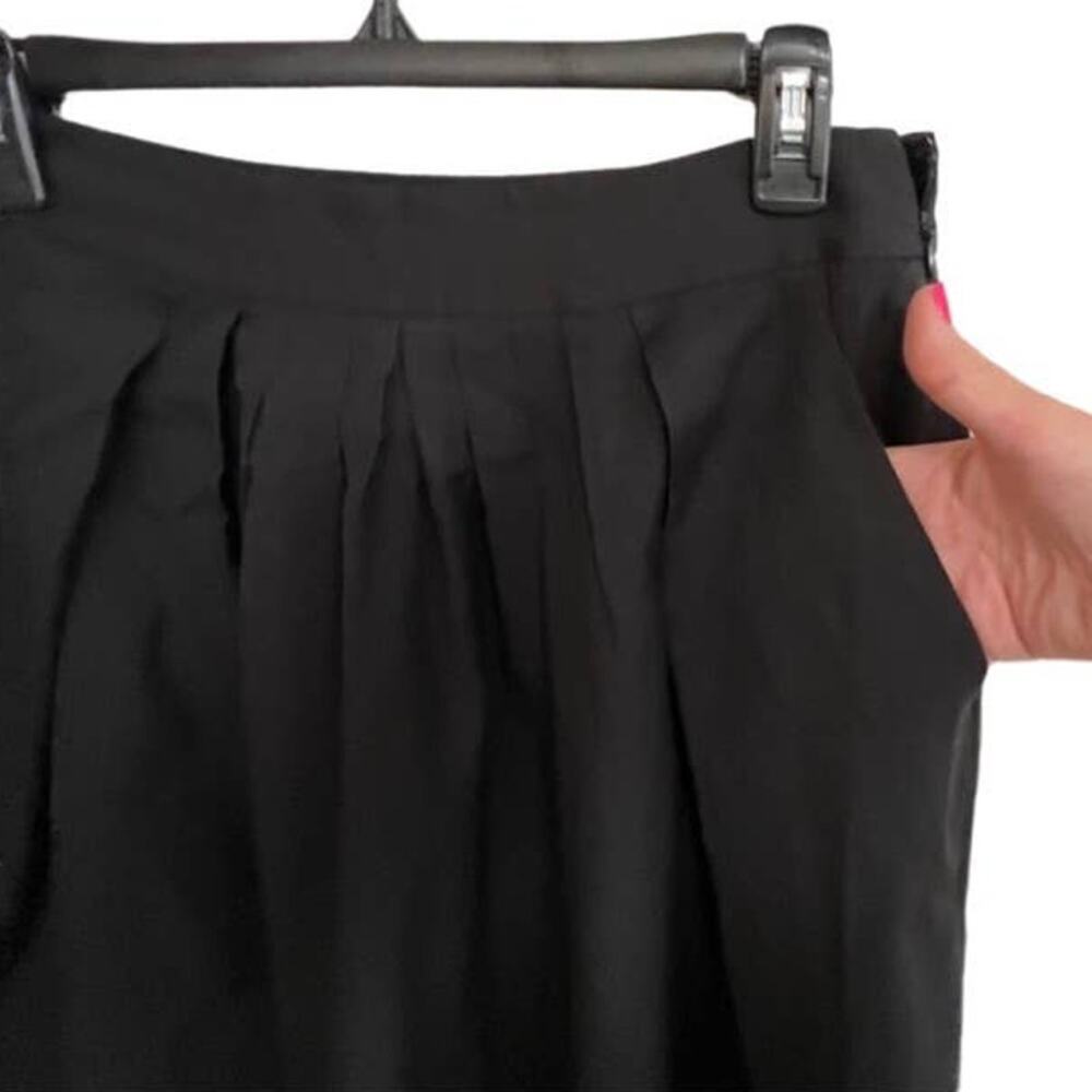 Talbots Black Front A-Line Pleated Skirt Pockets Fully Lined Size 2 Professional - Picture 9 of 9